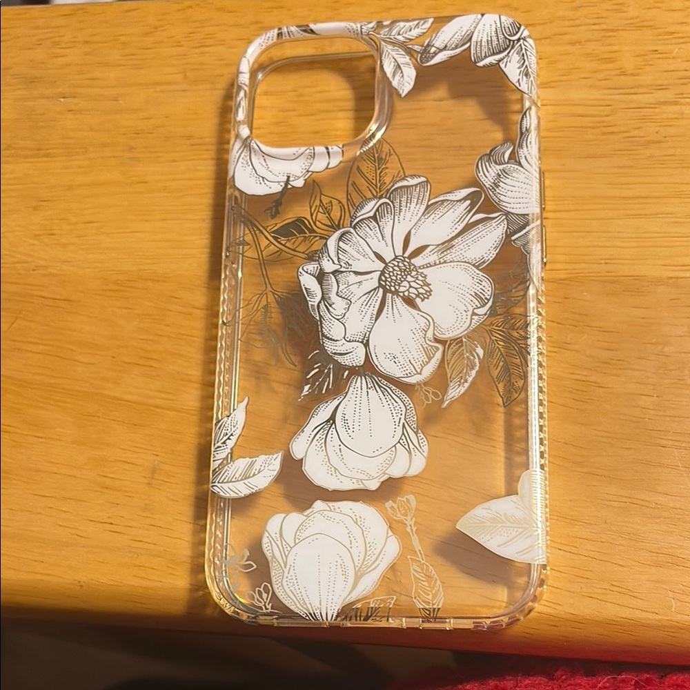 White and Gold Floral Phone Case for iPhone